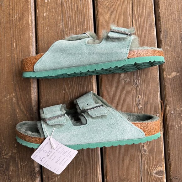 NWT Birkenstock Arizona Genuine Shearling Lined Slide Sandal in Women's 42/US11 - Picture 3 of 12